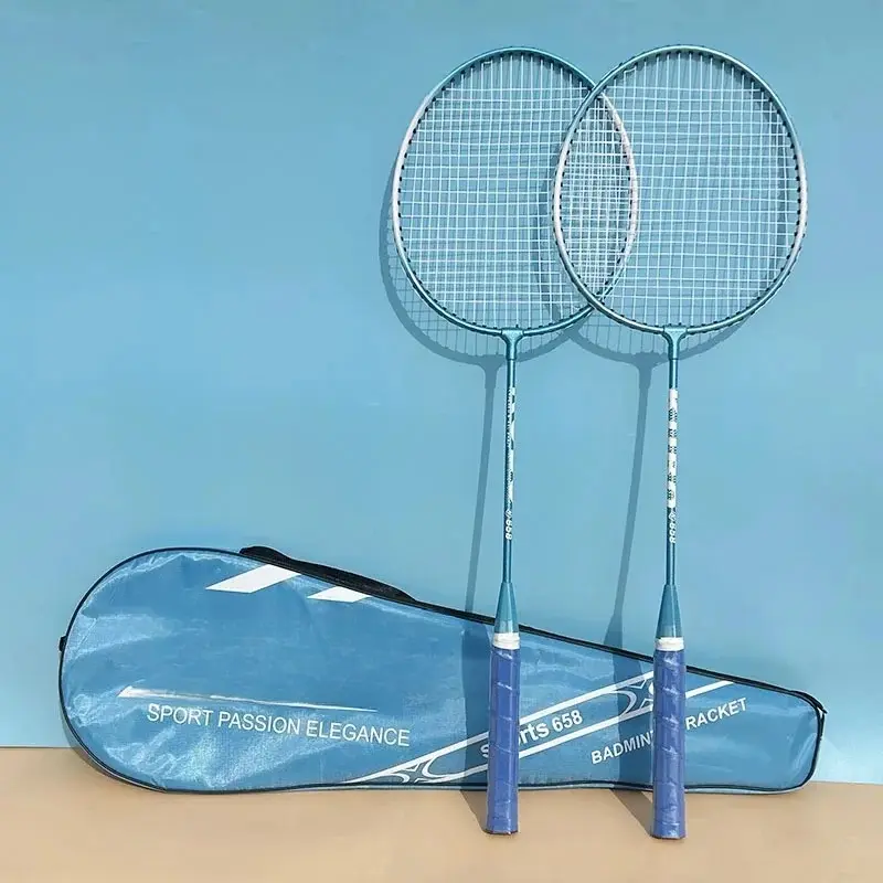 Badminton Racket Set (1 Racket + Storage Bag + 3 Nylon Badminton Shuttlecocks) Iron Alloy Training Family Entertainment Split Badminton Racket Ultra-Light Single/Double Racket Durable Badminton Racket Set