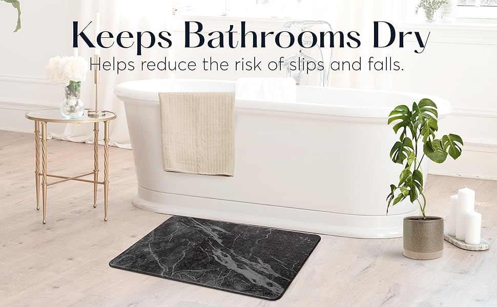 Diatomaceous Earth Shower Mat, Non-Slip Super Absorbent Quick Drying Bathroom Floor Mat, Natural, Easy to Clean