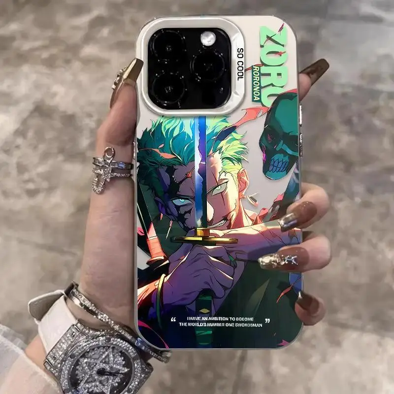 3D One Piece Roronoa Zoro Shockproof Phone Case for iPhone 11 12 13 14 15 16 17 Pro Max Plus Mini Protection Cellphone, Accessories, Smartphone