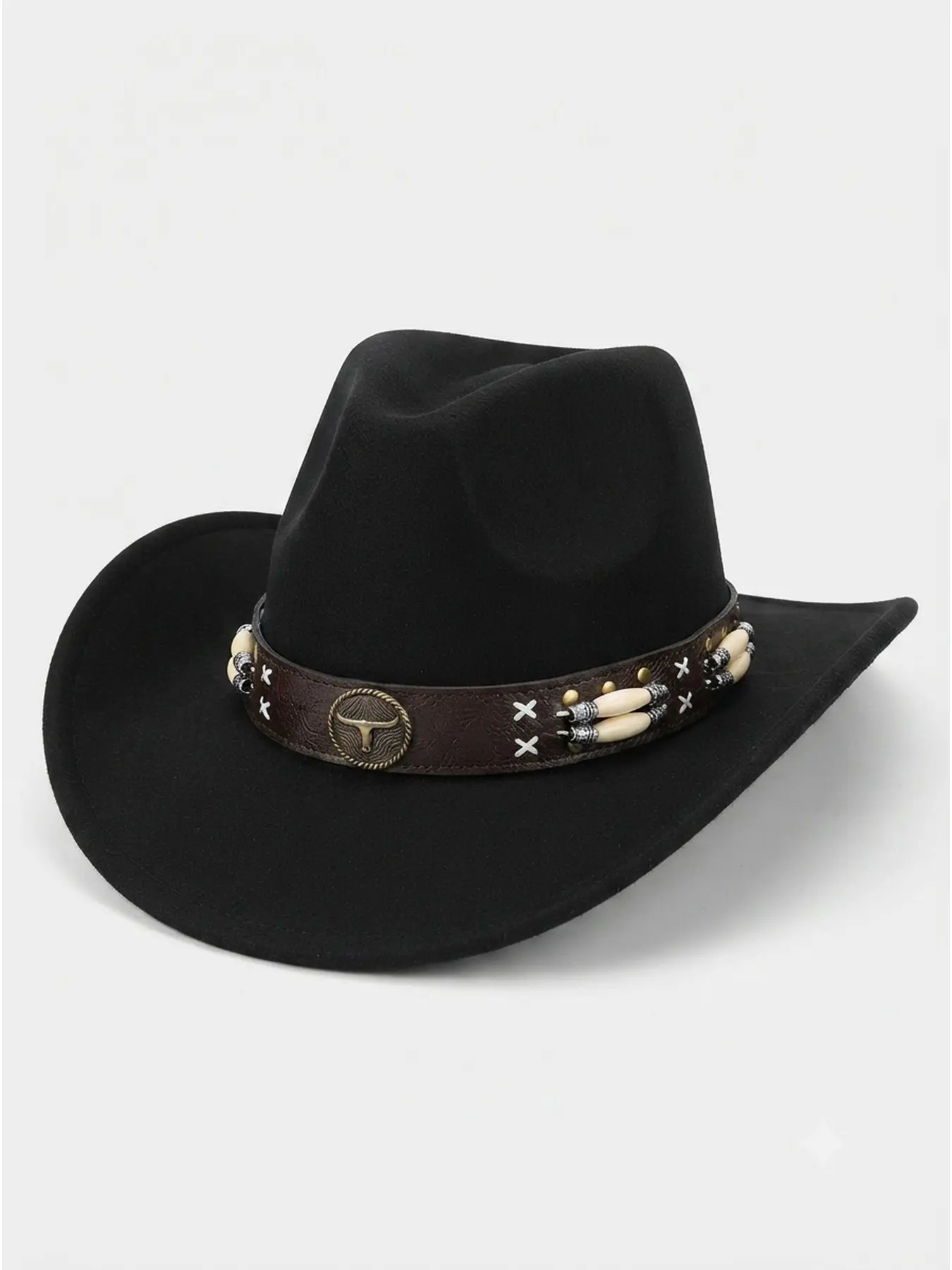 Western cowboy felt hat, European and American jazz hat, bowler hat, curved brim jazz hat, holiday outdoor hat