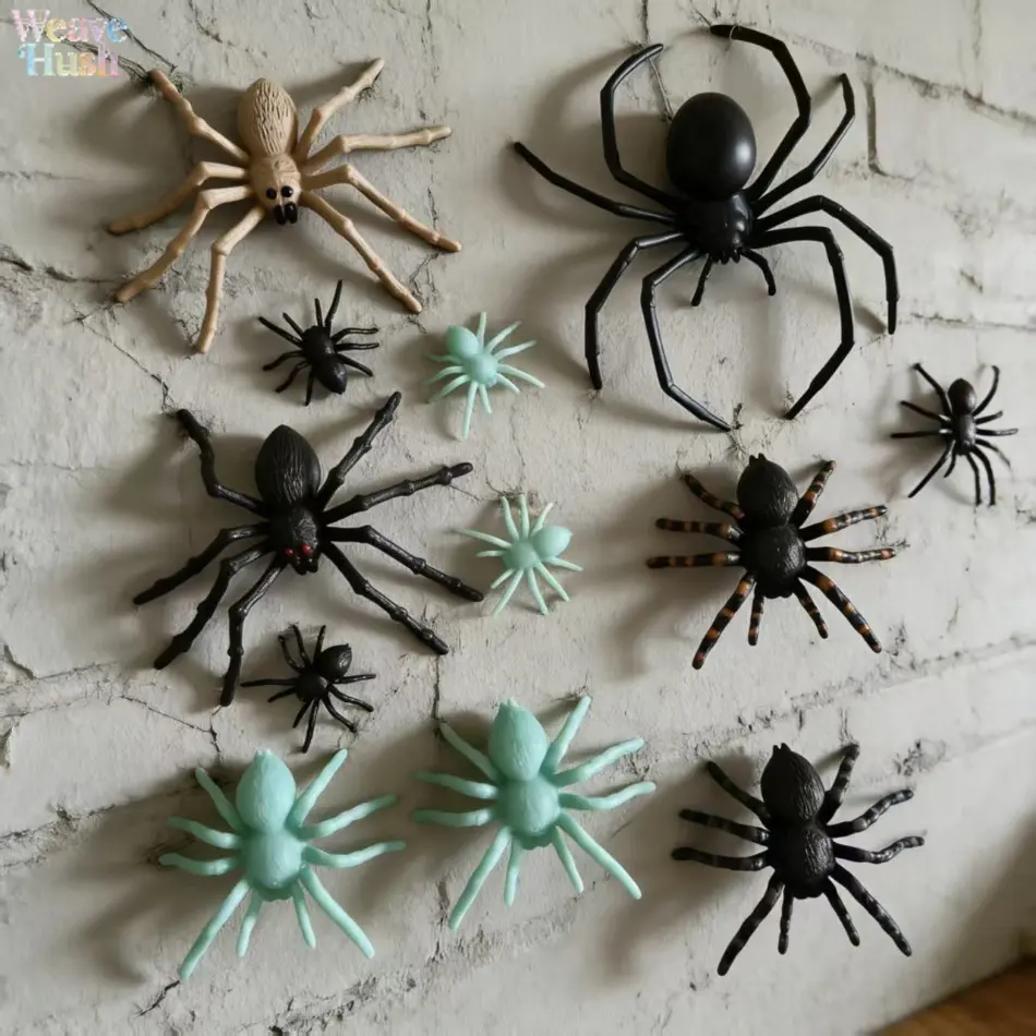 Large Realistic Fake Black Spider Prop, Novelty Prank Toy & Halloween Party Essentials, Scary Decor Accessory for Haunted House Layout, Costume Parties and Trick‑or‑Treat Activities