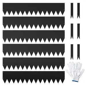 GAOMON Durable Corten Steel Landscape Edging - 6 Pack 40" x 8" Hammer-In Metal Garden Edge, Rust-Resistant, Easy Install with 8 Clips & Gloves, 20ft Total for Lawn, Yard & Flower Beds