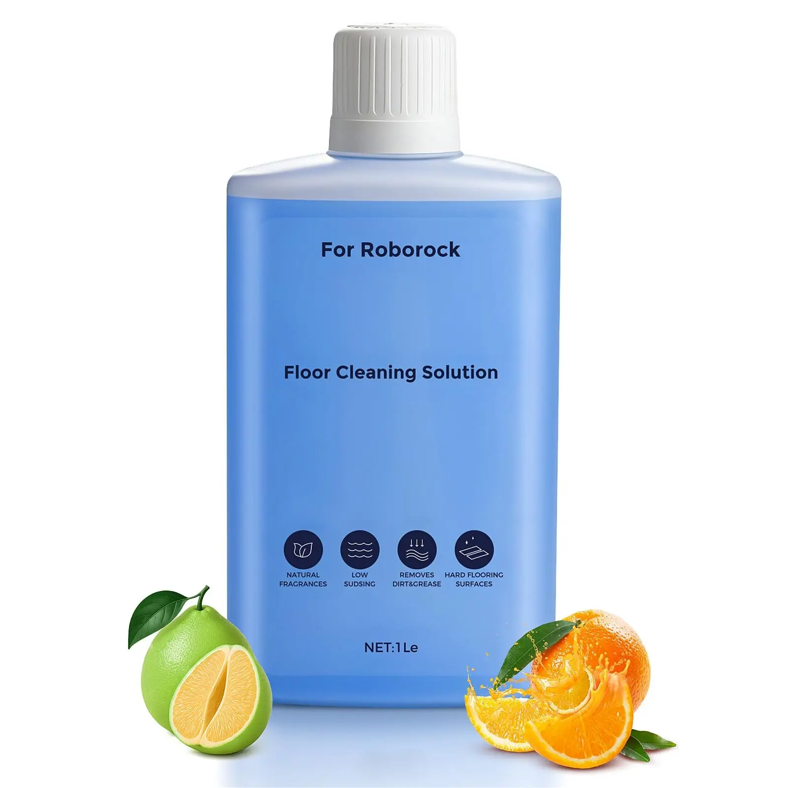 Floor Cleaning Solution, Home Cleaning for Roborock T7/ T7S/ S7 Maxv Ultra/ S8 series/ Qrevo series Robot Vacuum Cleaner, F25 series/ Dyad series Wet Dry Vacuum Cleaning Liquid for Hard Floors, 1L,33.81 Fl Oz, Pomelo&Citrus Fragrance