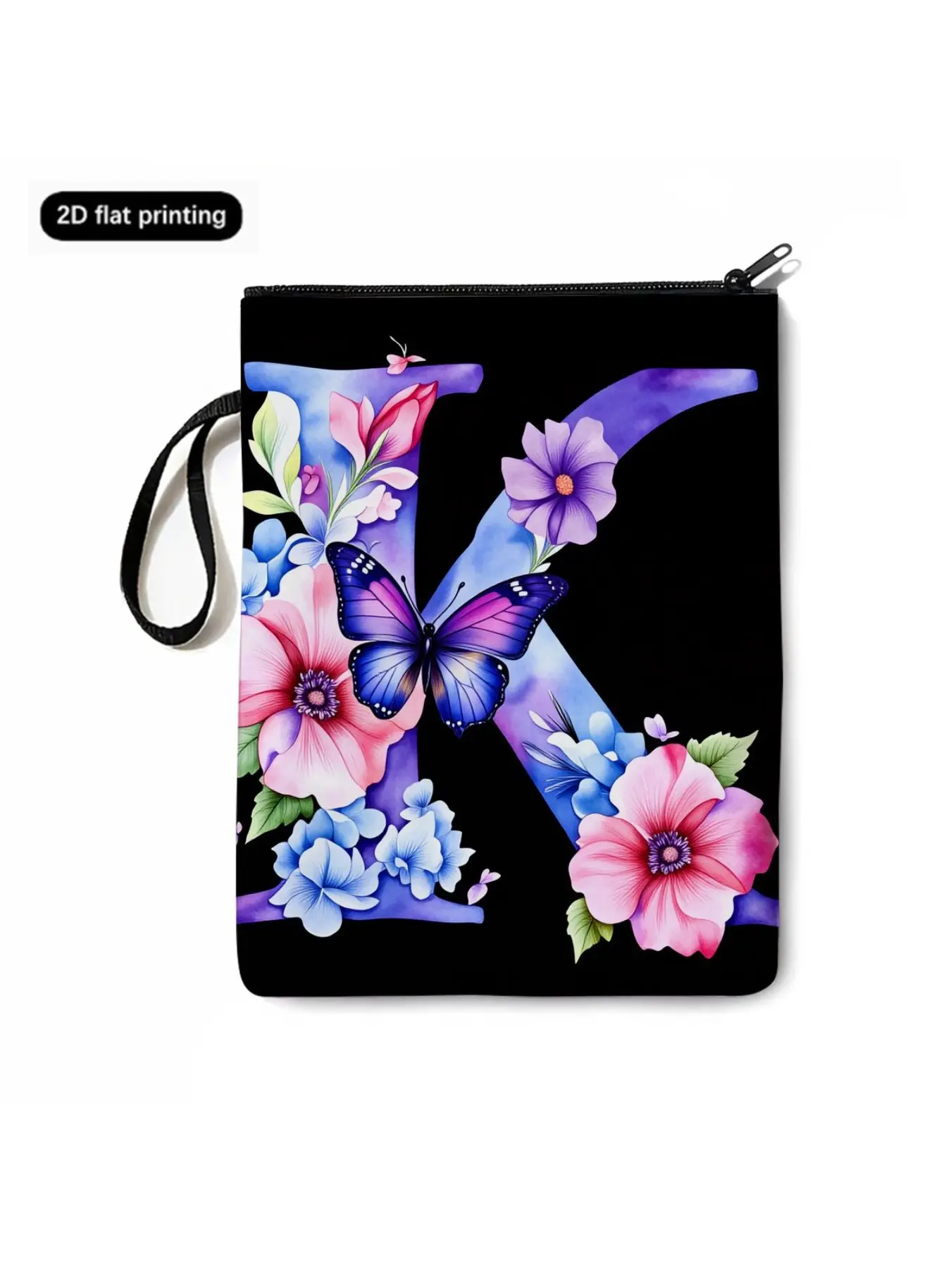 Zippered book cover with floral letter print, daily‑use book protector, suitable for students, teachers and book lovers, book cover protector, book decoration, book dust cover, ready‑made book cover, book cover, ideal holiday gift