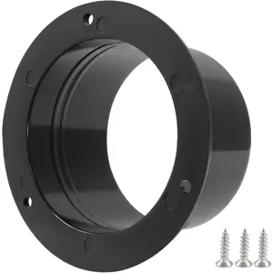 75mm/3 Inch Duct Connector Flange Black ABS Plastic Straight Pipe Flanges for Duct Ventilation Dryer Vent Heating Cooling with Mounting Screws