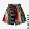Women's Patchwork Printed Shorts, Smocked Elastic Drawstring Waist, Lightweight Breathable Shorts for Vacation Beach Daily Wear, Breathable Comfy Shorts