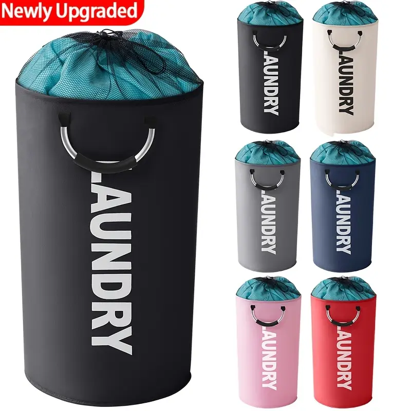 Waterproof 95L Foldable Laundry Basket, Collapsible Round Hamper with Soft Foam Handles – Ideal for Bathroom, Kitchen, Car Trunk, Dorm | Multi-Purpose Storage Organizer
