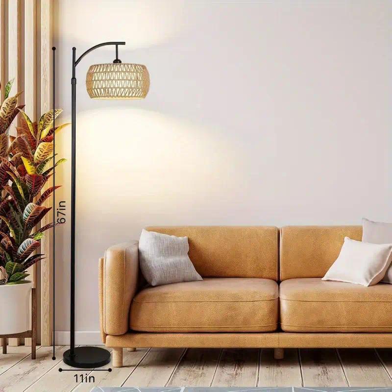 Farmhouse LED Floor Lamp, App & Remote Control Smart Standing Light Modern Lighting for Living Room, Bedroom, Home Office