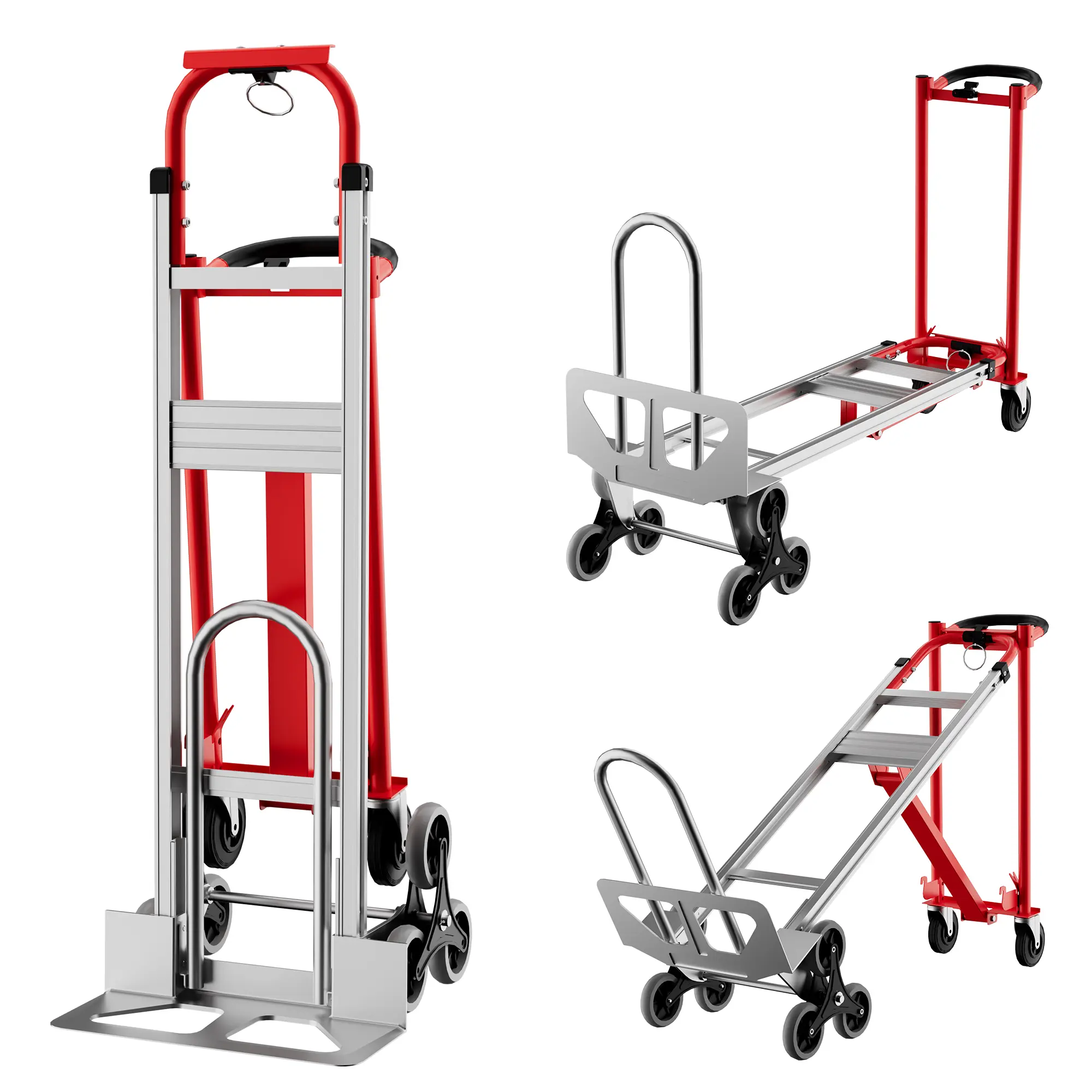 Red and silver stair-climbing model