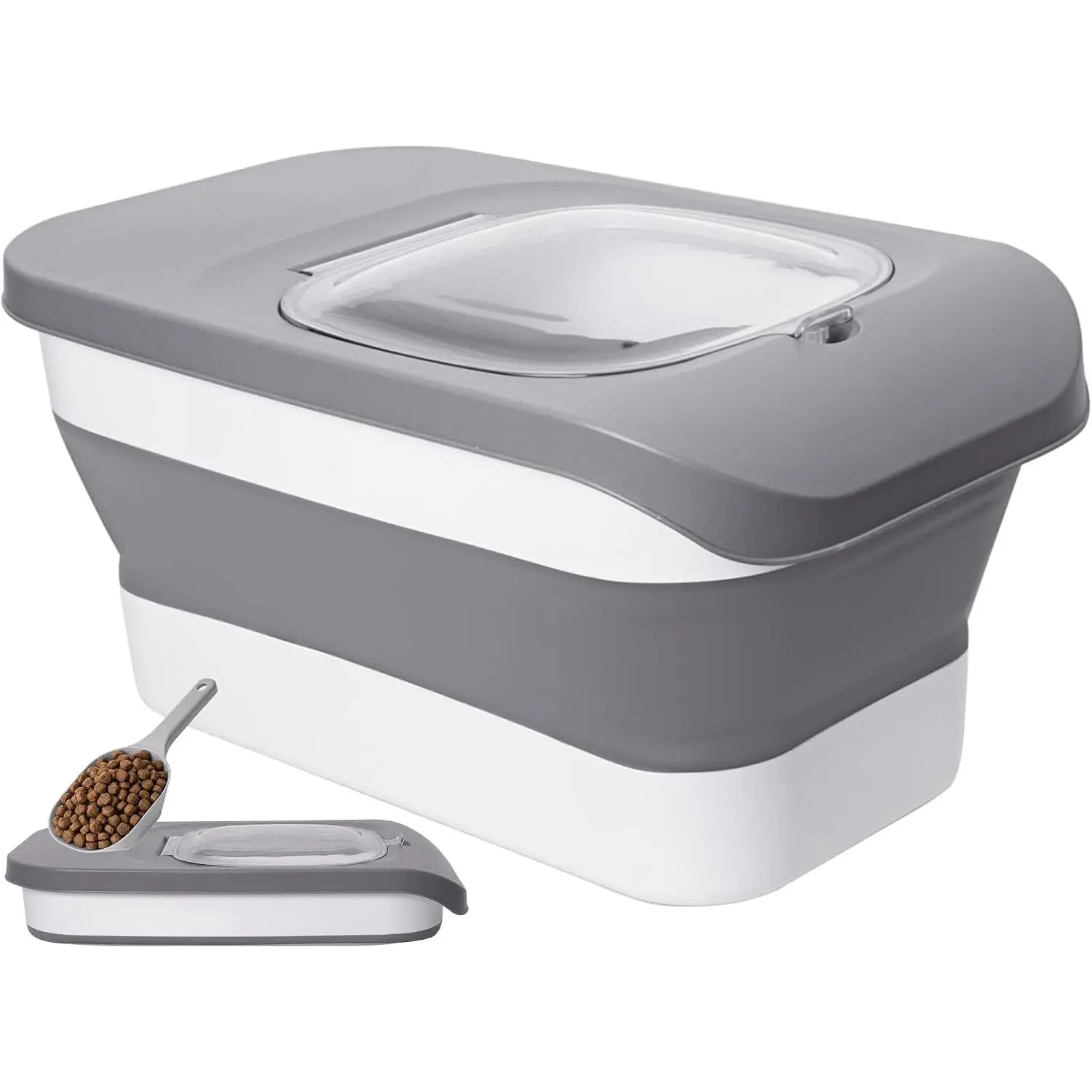 10-13 Lbs Collapsible Airtight Dog Food Storage Container with Lid & Pet Food Scoop, Fits Dry Food for Dogs, Cats & Other Pets