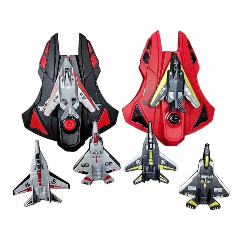 Launchable Flying Toy Manual Launcher Model Military Series, Parent-Child Interaction Dual Player Battle Plane Gift