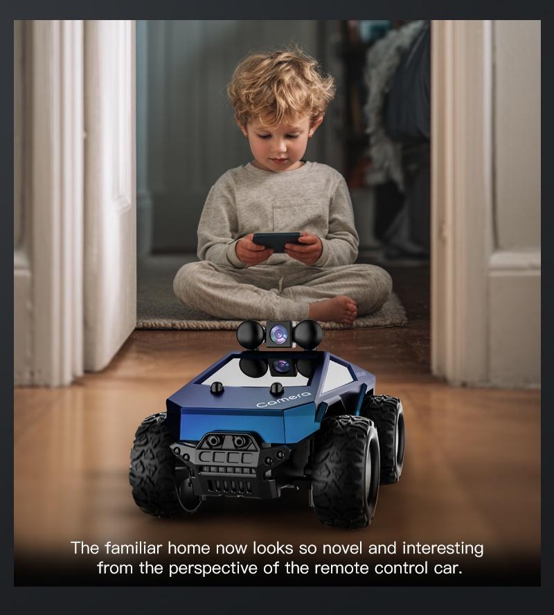 1:28 Camera Remote Control Car |     Controllable via mobile app, real-time image transmission from the roof camera, LED roof light