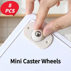 8/16 Counts Self Adhesive Mini Caster Wheels,360 Degree Rotation,durable,Strong Load Low Noise Self Caster Wheels-YY1