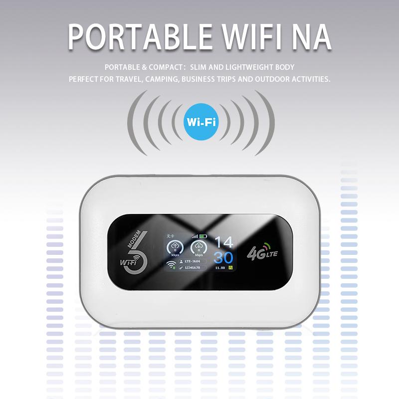 4G LTE WiFi6 Portable Hotspot with SIM Card Slot for USA Travel and Road Trips Featuring Up to 286Mbps Fast Internet LED Digital Display and 3000mAh Battery Perfect for Remote Work Students Outdoor Camping and Family Vacation Internet