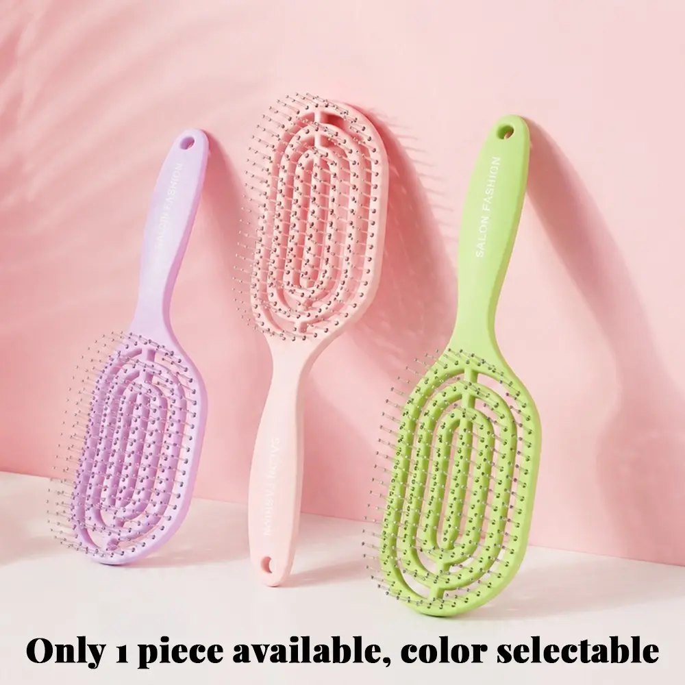 Perforated Air Cushion Hair Comb, Macaron Soft Color, Breathable Quick-Dry Soft Bead Teeth, Scalp Massage Anti-Tangle, Wet/dry Use, Home Dorm Daily Styling
