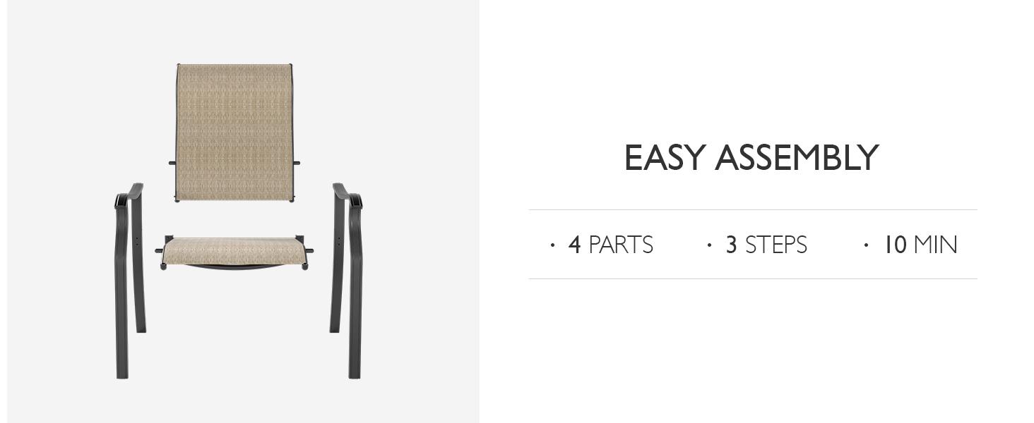 UDPATIO Patio Dining Chairs Set of 4 Outdoor Dining Chairs with High Back Patio Furniture Chairs with Armrest Metal Frame for Lawn Garden Backyard