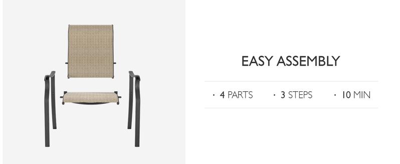 UDPATIO Patio Dining Chairs Set of 4 Outdoor Dining Chairs with High Back Patio Furniture Chairs with Armrest Metal Frame for Lawn Garden Backyard