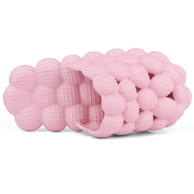 (New)DIOLV Summer Bubble Slides with Charms Boys Girls Golf Ball Shoes Funny Lychee Massage Bubble Slides Kids Non-Slip House Slippers Beach Sandals