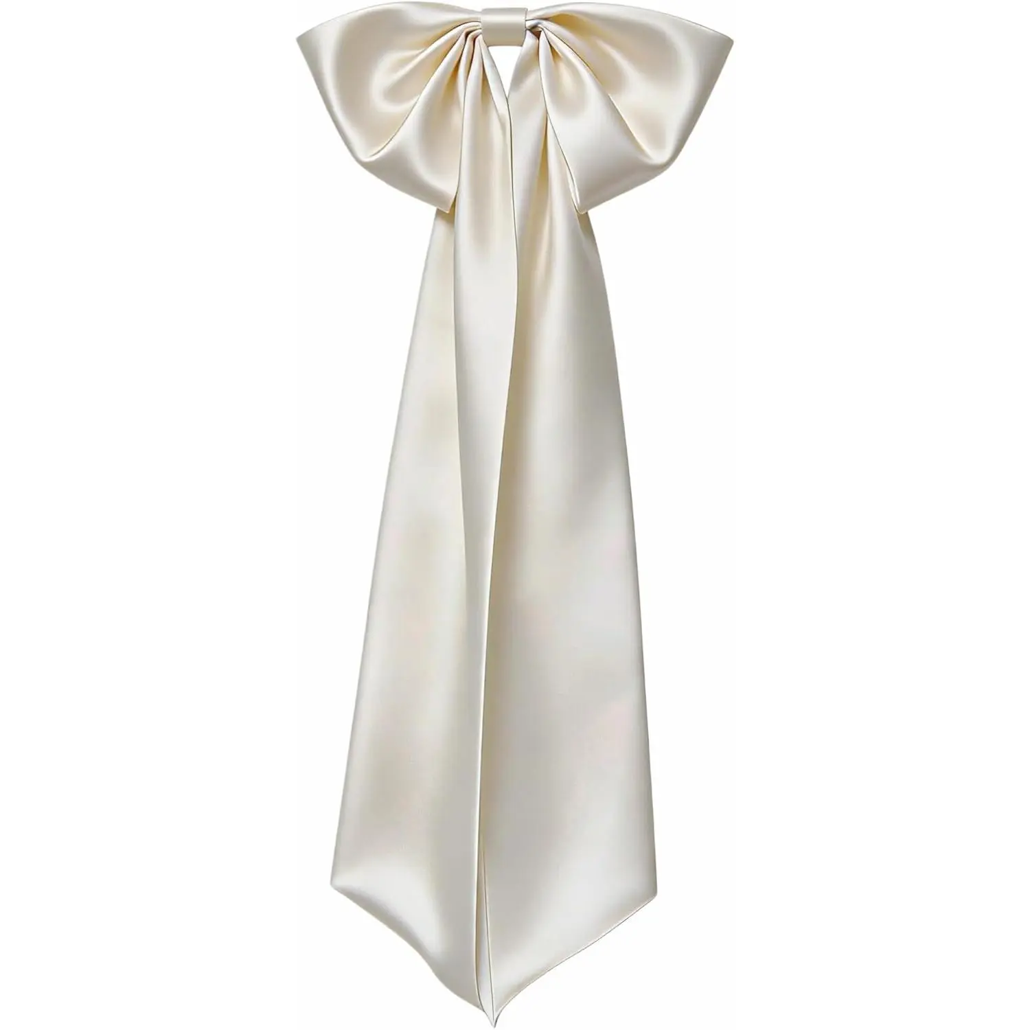 Meseey Ivory Satin Chair Sashes Bows, 6 Pack Pre-Tied Chair Bows for Wedding Party, 11x25 Inch Elegant Chair Decorations for Banquet, Event, Baby Shower, Ceremony