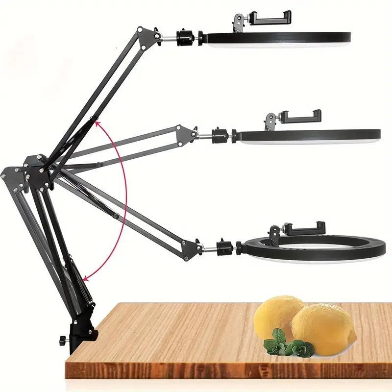Live Streaming Ring Light for Perfect Makeup, Adjustable Beauty Desk Light for Indoor Photography, Ideal for Tiktok & Mobile Shooting, Led Posing Light