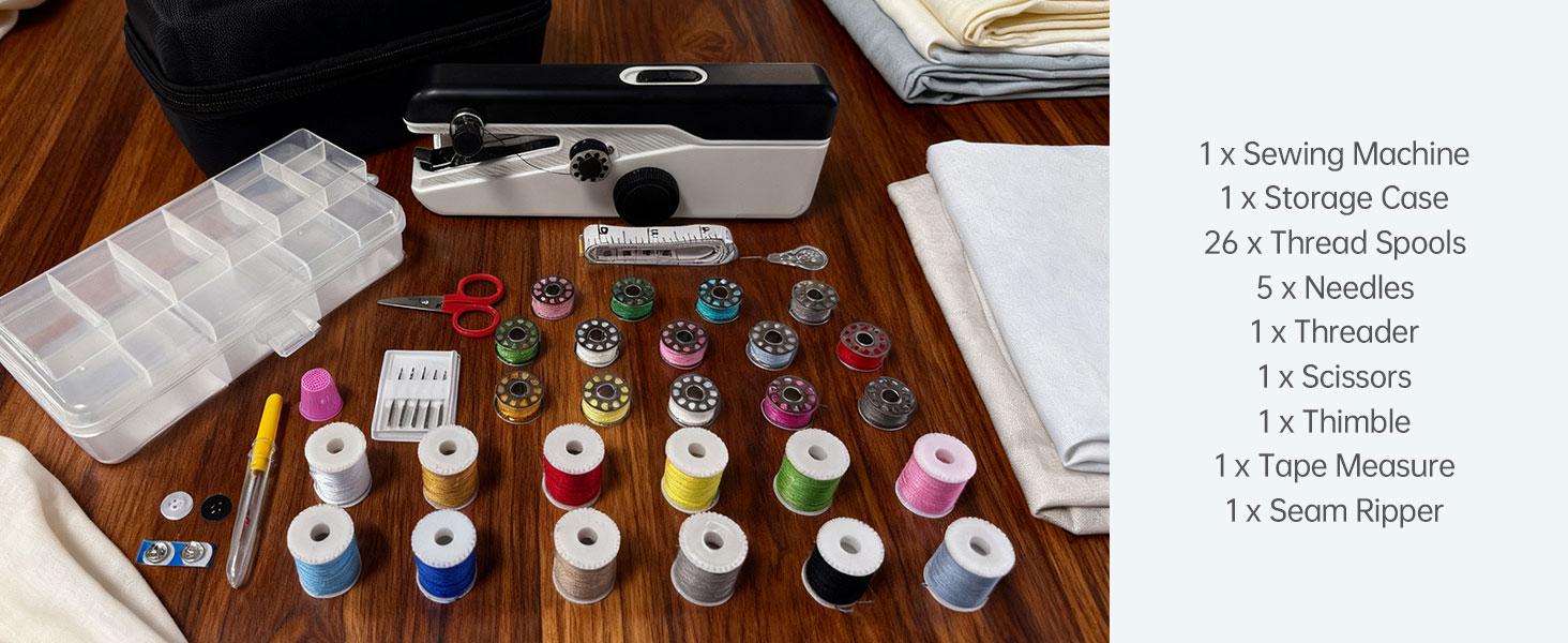 SwiftStitch Pro 3 Sewing Machine, 2-Speed Mini Sewing Kit with Case, Dual Mode, sewing machine for beginners, Easy Beginner Mending