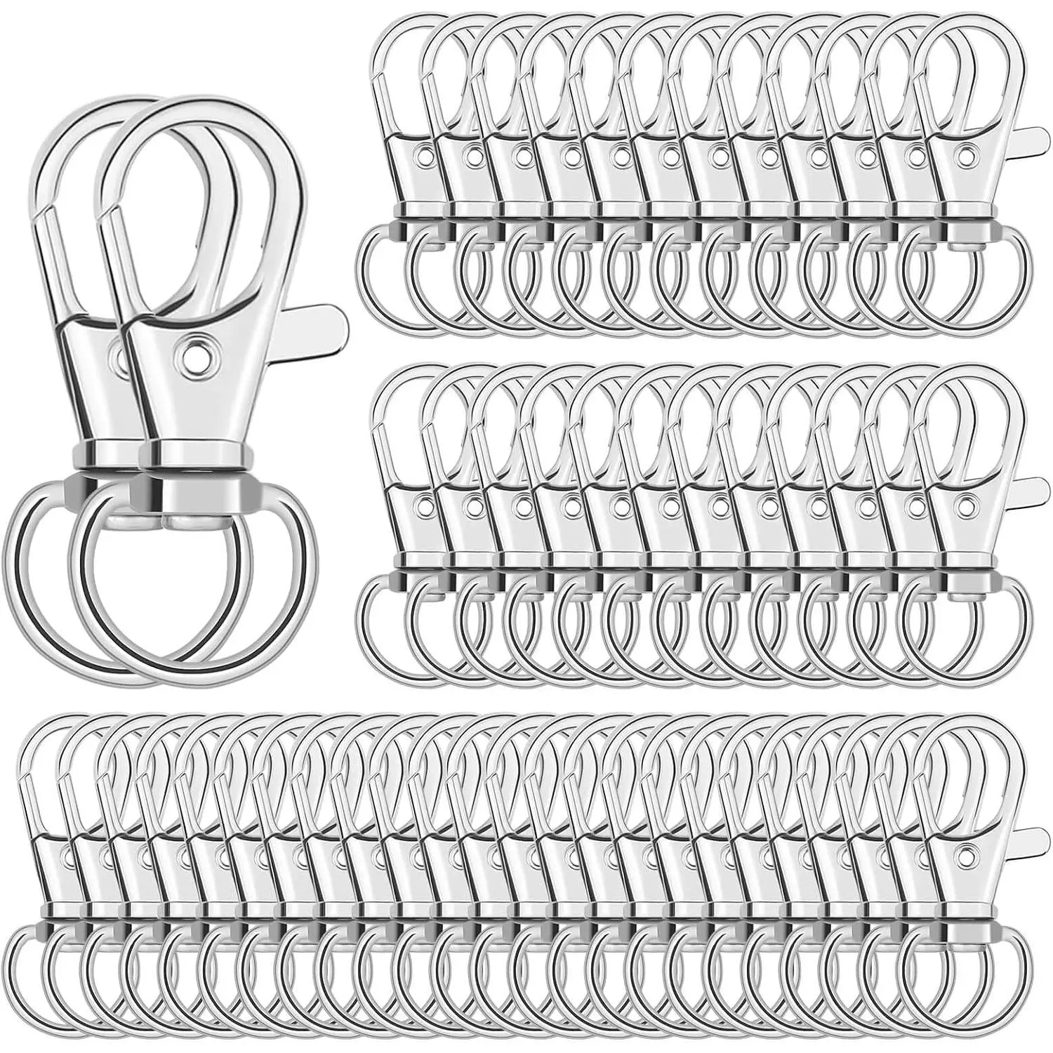 100 count Key Chain Clip Hooks Swivel Lanyard Snap Hook  Hooks for Lanyard Key Rings Crafting