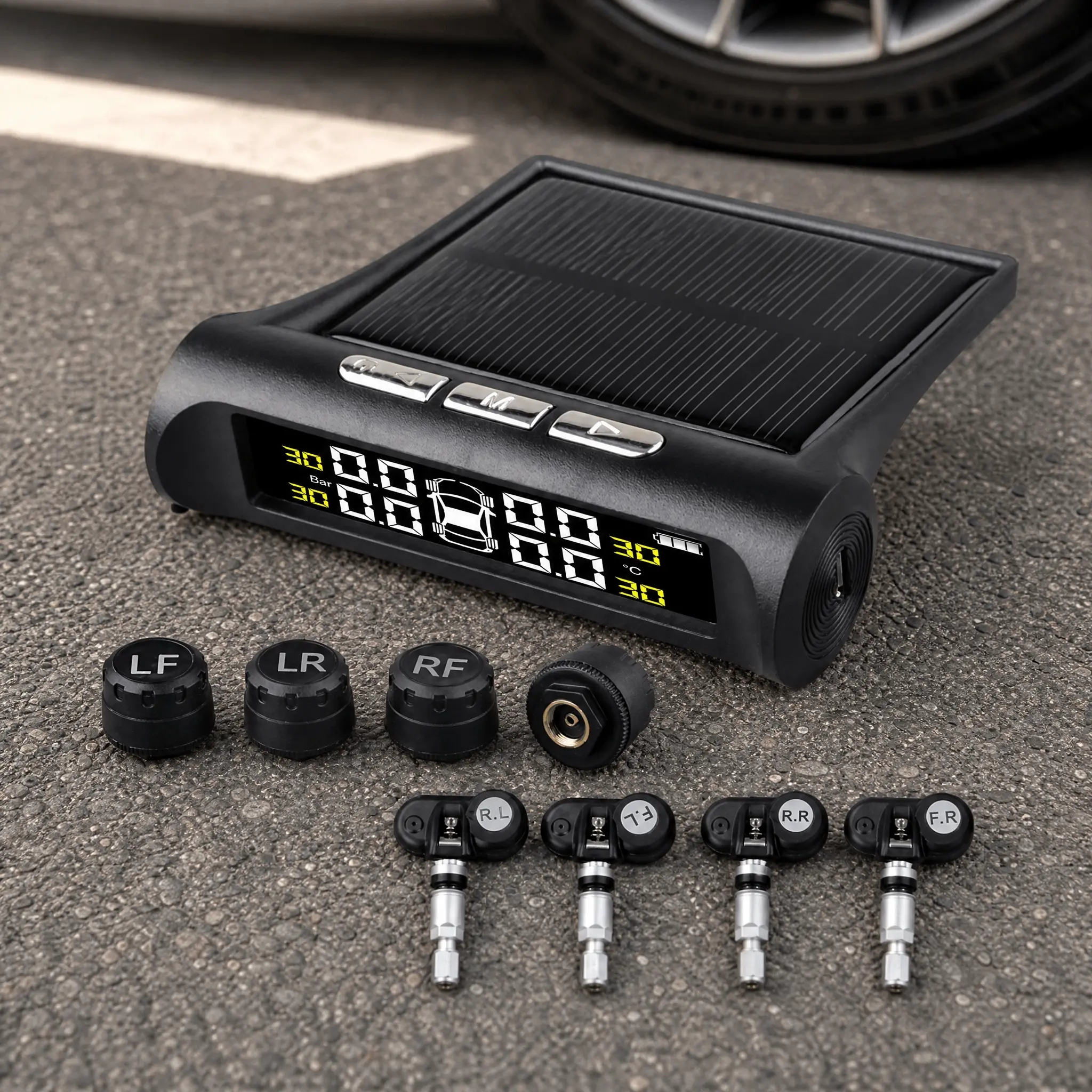 1PC Digital Display Tire Pressure Monitoring System, for Monitoring Vehicle Tire Pressure, Vehicle Dashboard, Car Tire Sensor