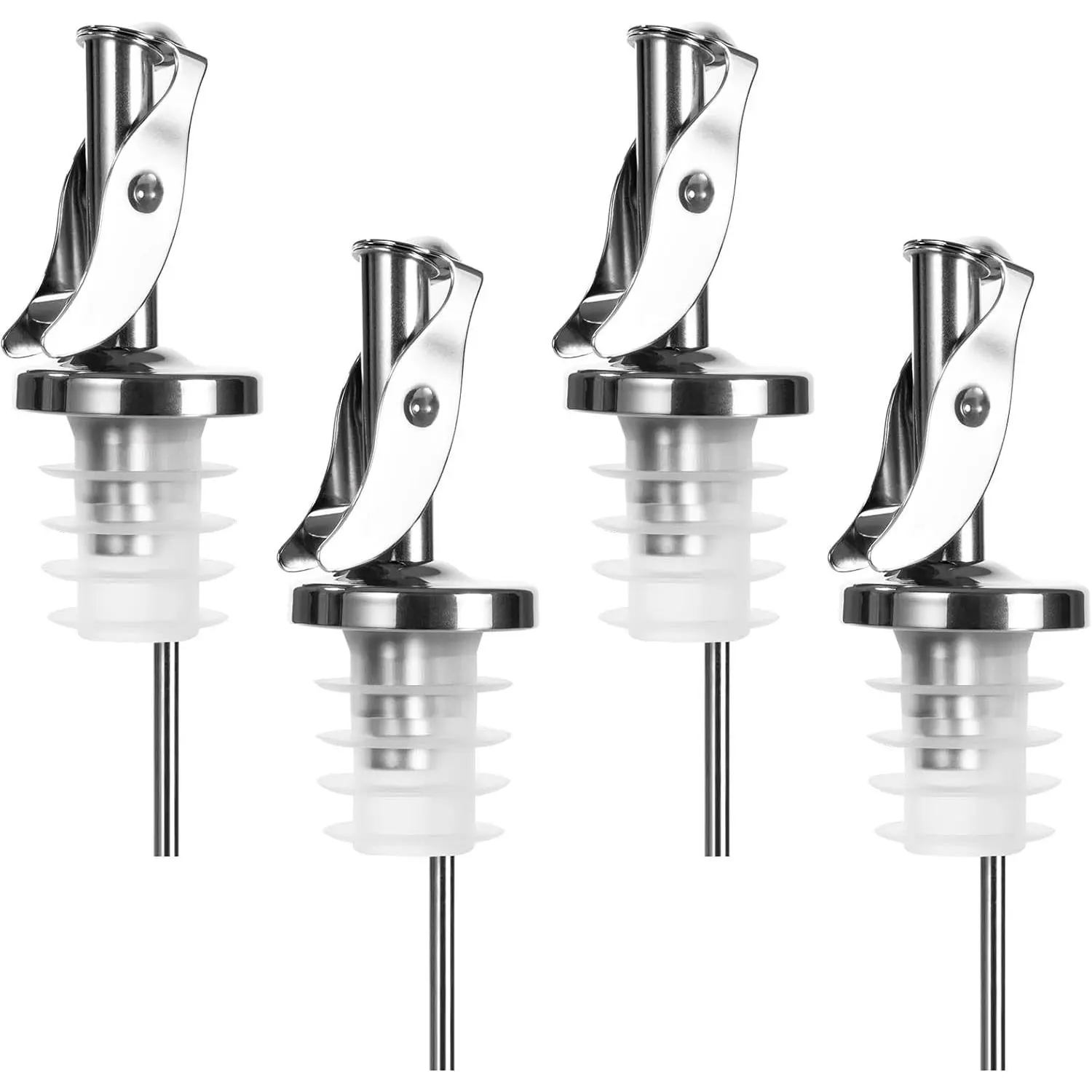 4 Pack Automatic Flip Olive Oil Dispenser Spouts, Liquor Pour Spouts