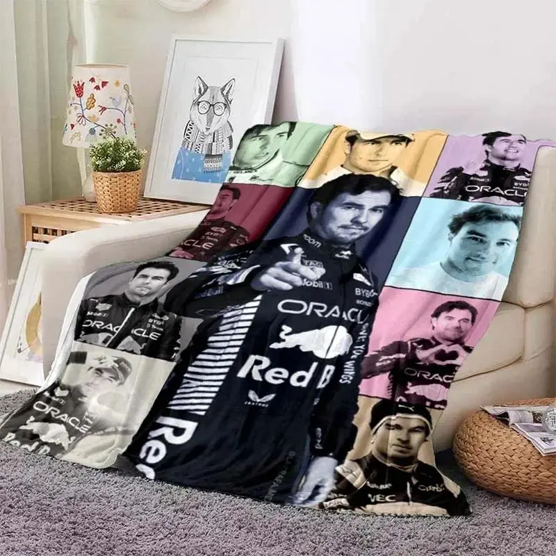 CHECO PEREZ Racing Fan Cozy Flannel Throw Blanket - Soft Warm, Silk-Soft Touch, Lightweight, Wrinkle-Resistant, Multi-Size for Home & Travel, Office Use, Cozy Throw Blanket, Soft Warm Blanket