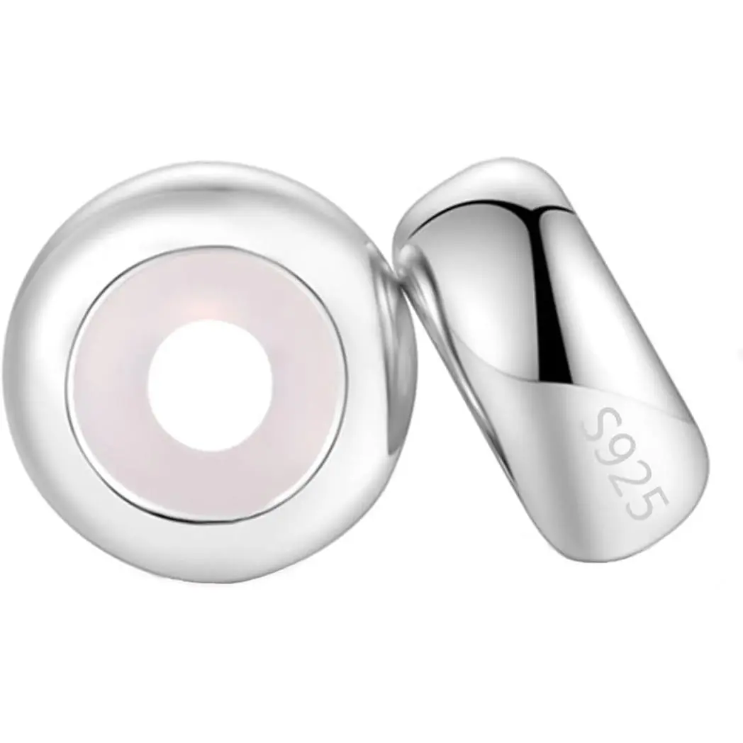 Clip Stopper Charms Sterling  Rondelle Spacer Bead for Bracelets ()