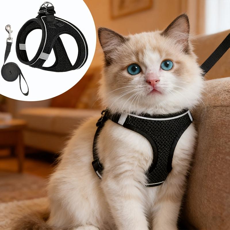 Escape-Proof Cat Harness And Leash Set: Reflective Soft Mesh Vest for Safe Outdoor Activities with Your Kitten