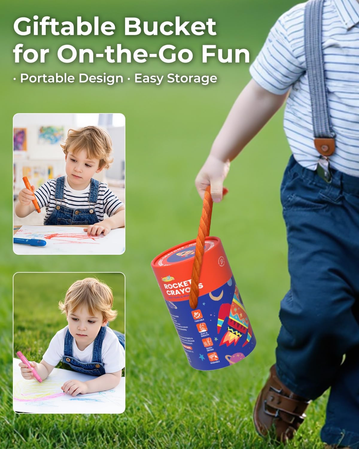 24/18/12Colors Twist Rocket Crayons for Toddlers, Non-Toxic Washable Crayons with Storage Bucket, Ultra-Smooth and Easy to Hold Art Supplies for Toddlers and Preschool Kids age 1-3 2-4 4-8 ,Colorful Precision Pens , markers for coloring 24/18/12Colors Twist Rocket Crayons for Toddlers, Non-Toxic Washable Crayons with Storage Bucket, Ultra-Smooth and Easy to Hold Art Supplies for Toddlers and Preschool Kids age 1-3 2-4 4-8 ,Colorful Precision Pens , markers for coloring