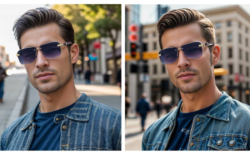 2025 Mens Sunglasses Fashion Rimless Rectangle Square Frameless Designer Sunglasses with Strong Half Metal Frame & HD Lenses for Men
