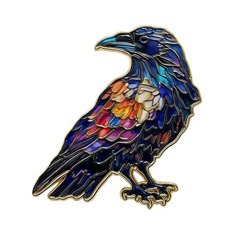 Creative Crow Pin Cartoon Enamel Bird Metal Pin For Clothes Backpack Lapel Badge Animal Brooch Friends Gifts