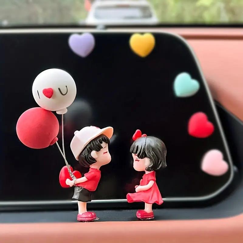 Cute Car Dashboard Decoration, Car Interior Ornament, Car Dashboard Decoration with Balloon, Car Interior Accessories for Women & Men, Car Desktop Decor