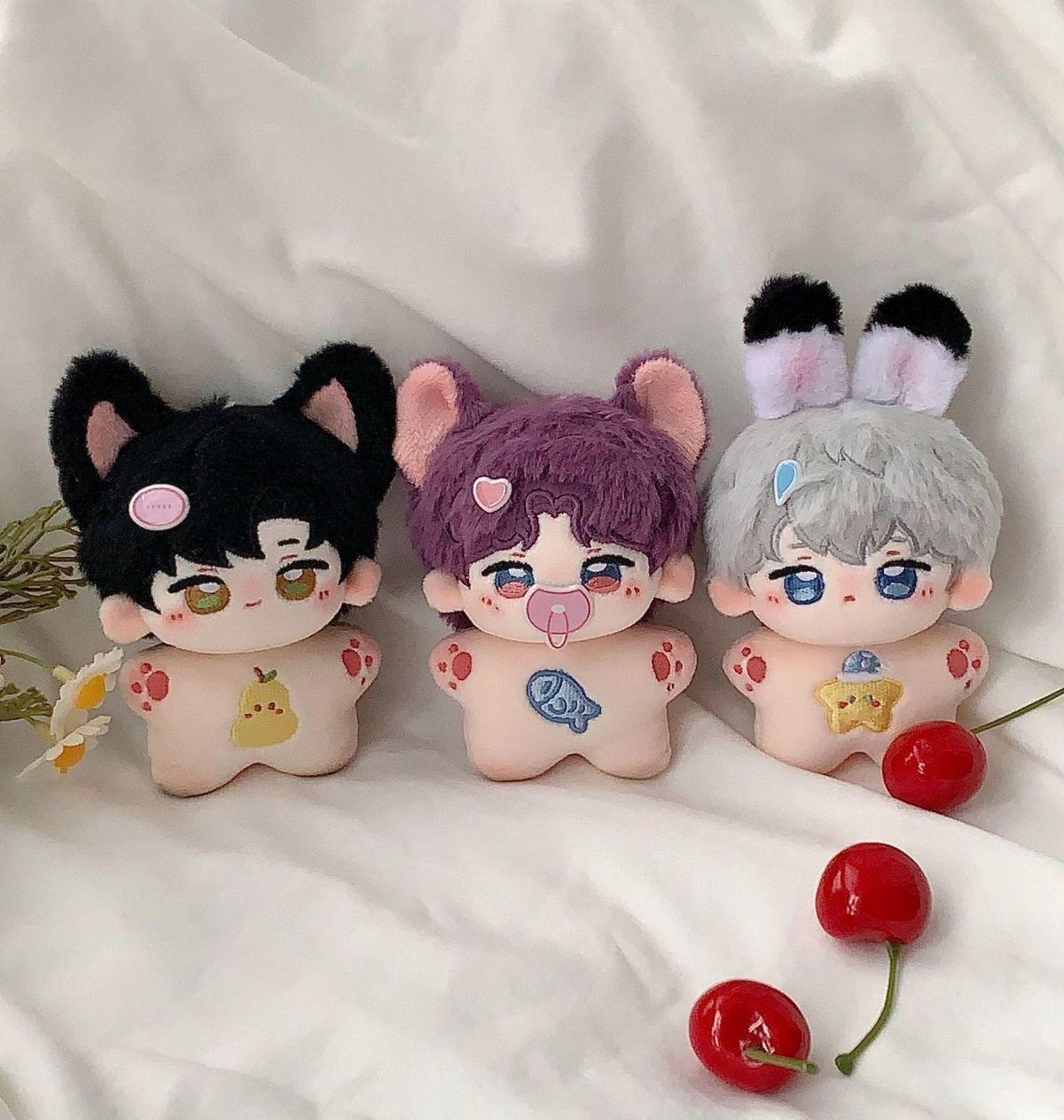 Love and Deepspace Rafayel 10cm cotton doll Xavier Zayne Sylus Caleb Cartoon peripheral decoration keychain Plush nude doll Gift