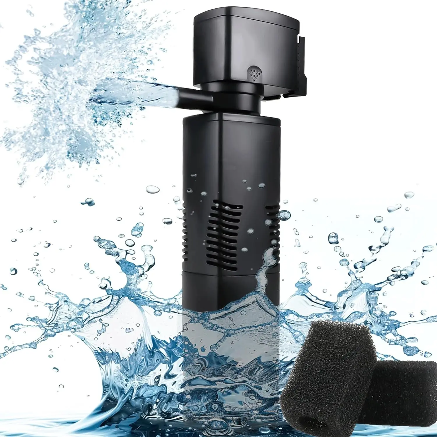 Aquarium Filter for 55-150 Gallon Tanks, Powerful Submersible Internal Filter Pump for Large Fish Tanks, Turtle Tanks, Koi Ponds with Aeration, Deodorization, Wave Making and Decontamination SystemGift