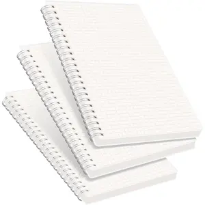 Graph Grid Paper Notebook, 3-Pack, 160 Pages per Pack, A5 Medium Size (5.7'' x 8.3''), 100 GSM Thick Paper, Spiral-bound, Flexible Plastic Cover, for Students, Homework, Math, Engineering