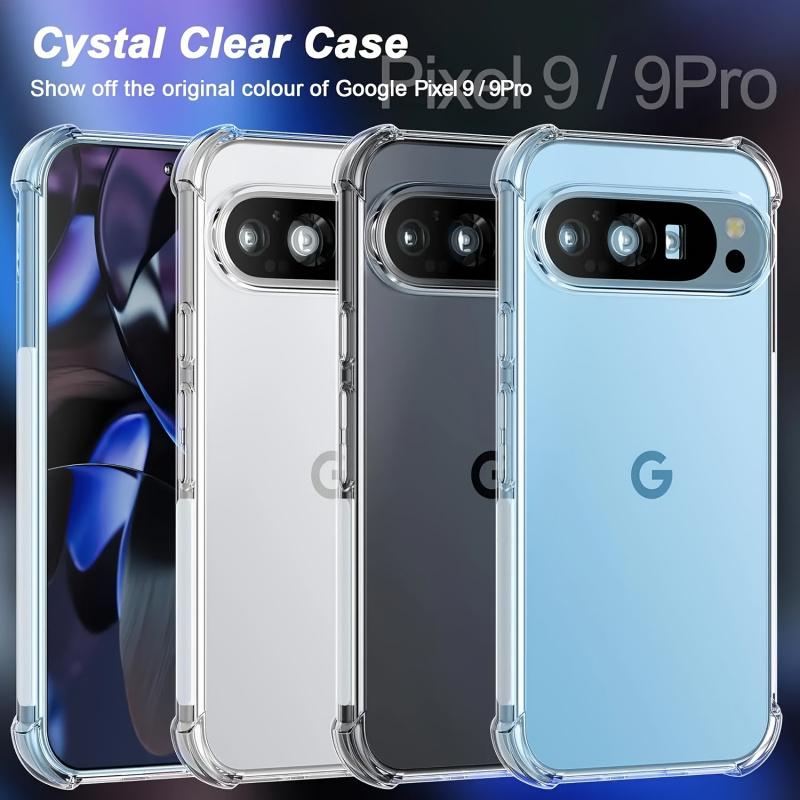 Ultra-thin Clear TPU Soft Shell Shockproof Protective Case for Google Pixel 9 Pro XL 9 8 7 6 Pro 9A 8A 7A 6A, Cellphone Accessories