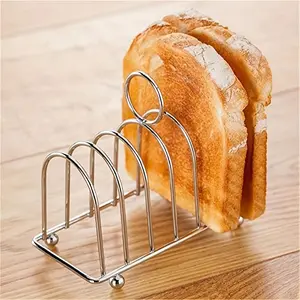 1pc, Stainless Steel Toasted Bread Rack, Restaurant Home Bread Holder, 6 Space Bread Carrying Rack Holder, 6 Slices Food Tool Display Restaurant Accessories