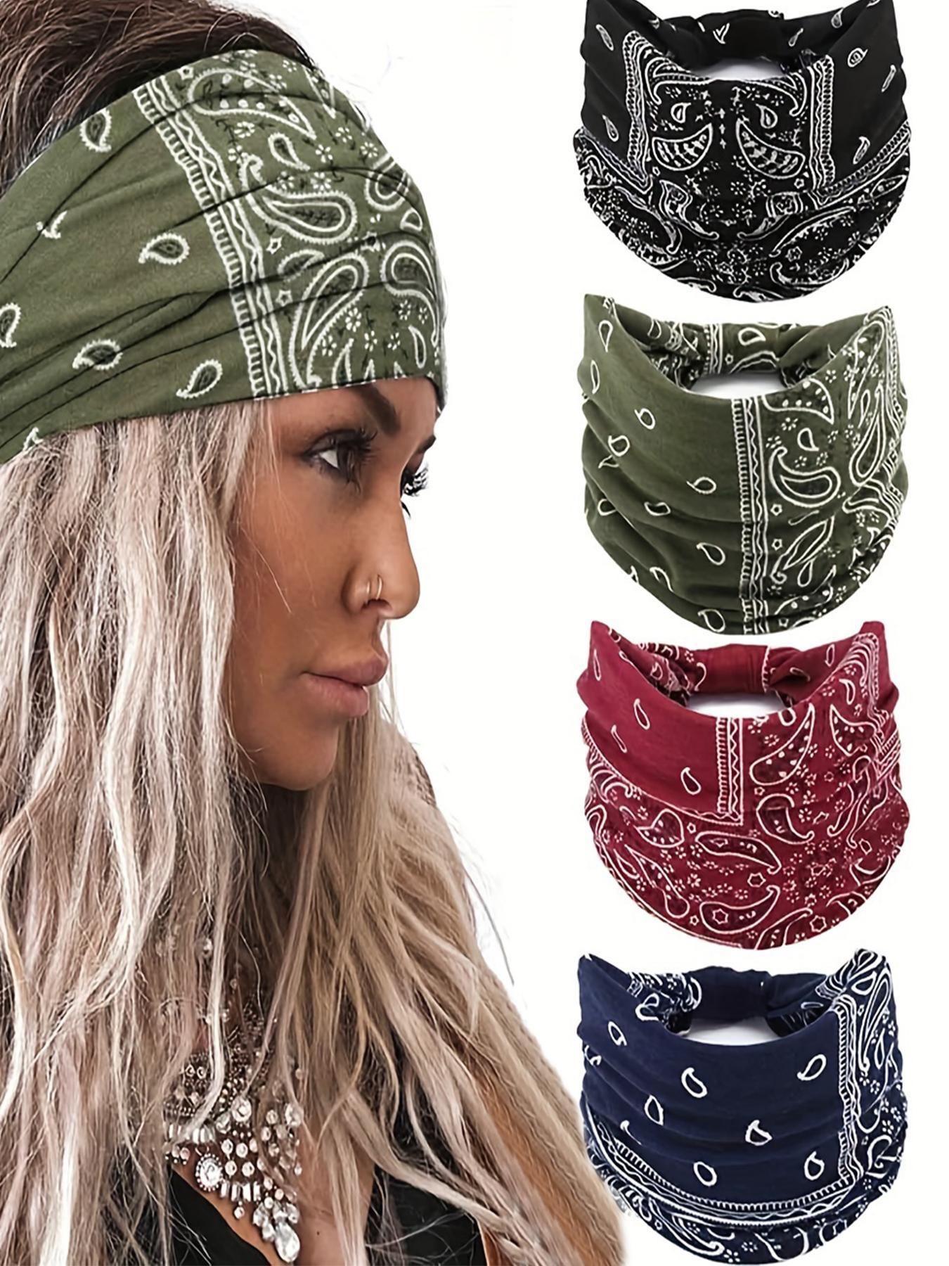 Boho Paisley Print Knotted Hair Band, Knotted Headband, 2025 New Style Casual Elastic Hair Band for Women & Men, Fashion Hair Accessories for Daily Yoga, Workout, Running Wear, Hairstyles