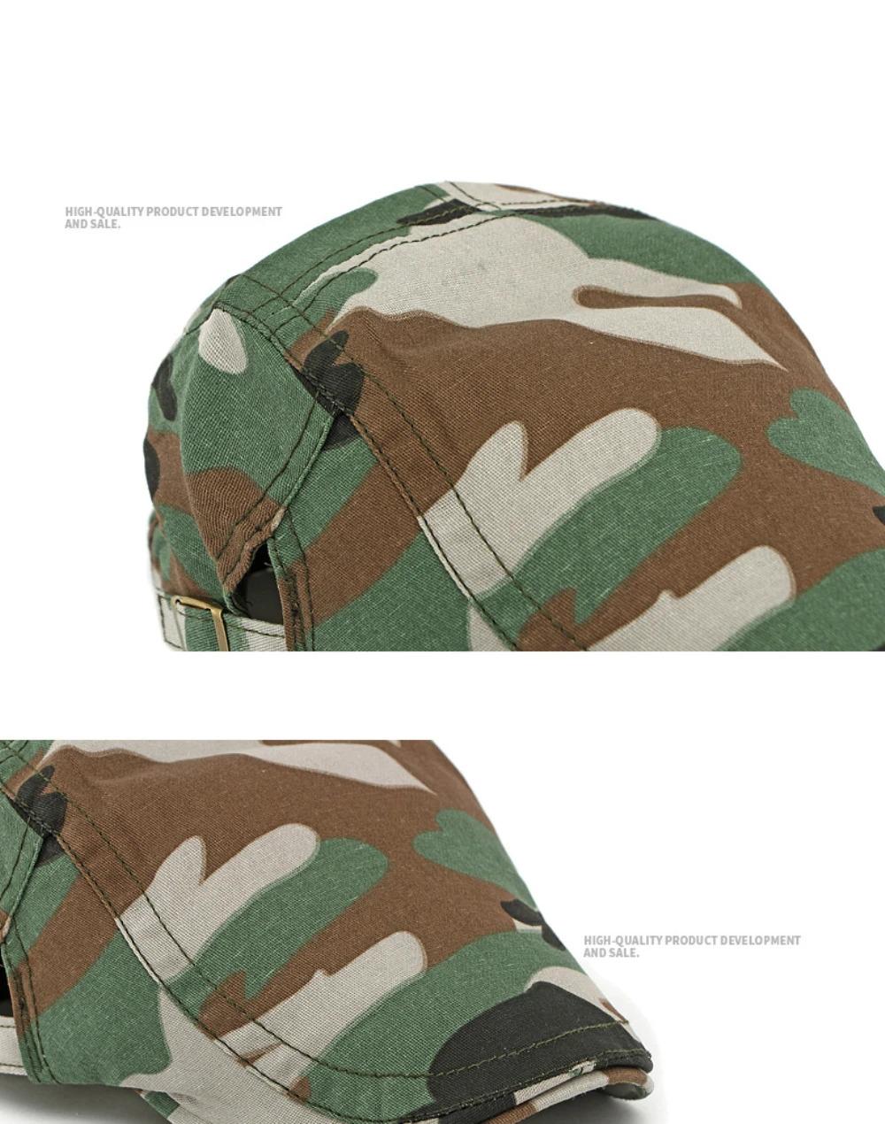 HT4837 Mens Berets Women Spring Summer Sun Cap Artist Painter Beret Hat Male Female Adjustable Ivy Flat Cap Camouflage Beret Cap