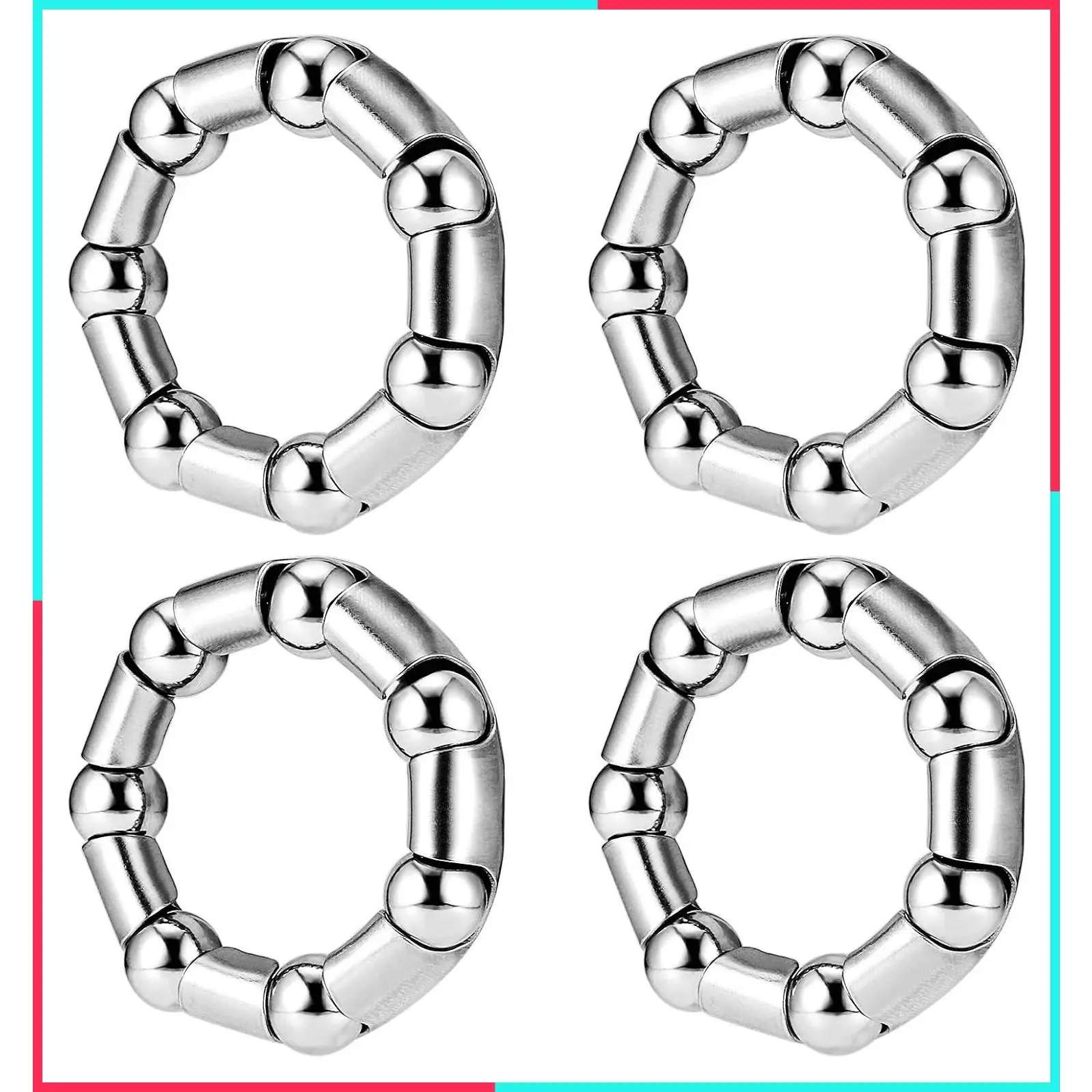 4 Pcs 5/16" x 7-Ball Bicycle Crank Bearings, Replacement MTB Bike Bottom Bracket Ball Bearings