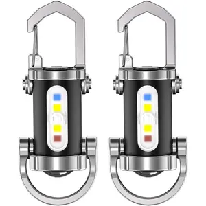 Rechargeable Keychain Flashlight: High-Brightness 800 Lumens, Aluminum Alloy EDC Mini Key Light; Features 7 Lighting Modes and a COB Work Light.