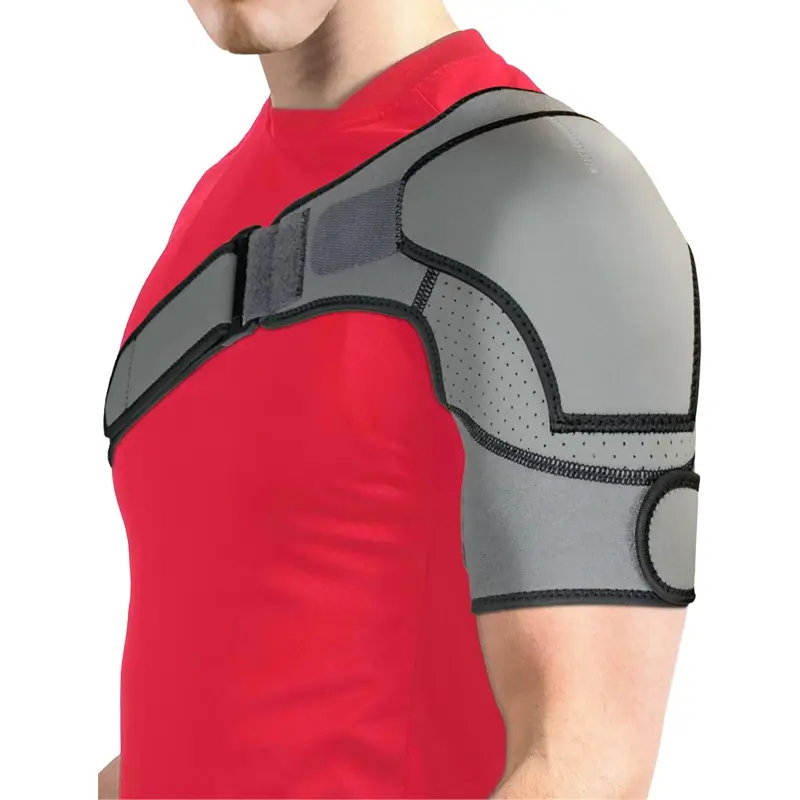 Adjustable Breathable Compression Shoulder Brace for Rotator Cuff Pain Relief, Single Shoulder Support Strap Stabilizer for Sports Injury Rehab, Fits Left & Right Shoulder for Gym Basketball Golf Office Workout