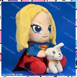Supergirl with Krypto Plush Doll DC Superhero Stuffed Animal Soft Toy Movie Character Collectible Krypto Plushie Gift for Fans