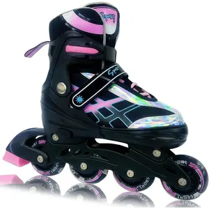 Adjtable Inline Skates for Kids and Teens Ages 4-16, All 8 Wheels of Inline Roller Skates Light Up, Safe and Fun Illuminating for Outdoor Indoor Sports