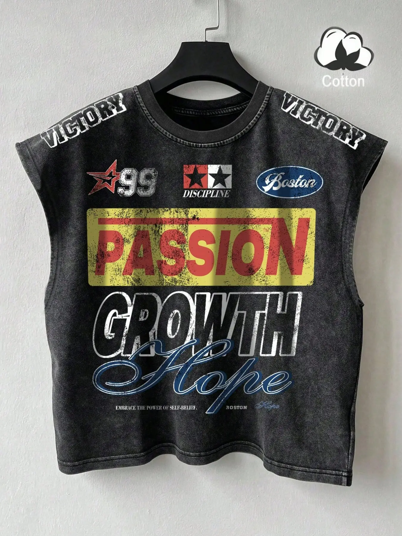 1 Pc Men’s Vintage Washed Sleeveless Tank Top, Racing Letter Print Breathable Cotton Vest For Streetwear Daily Summer Workout Sleeveless Sports Tops