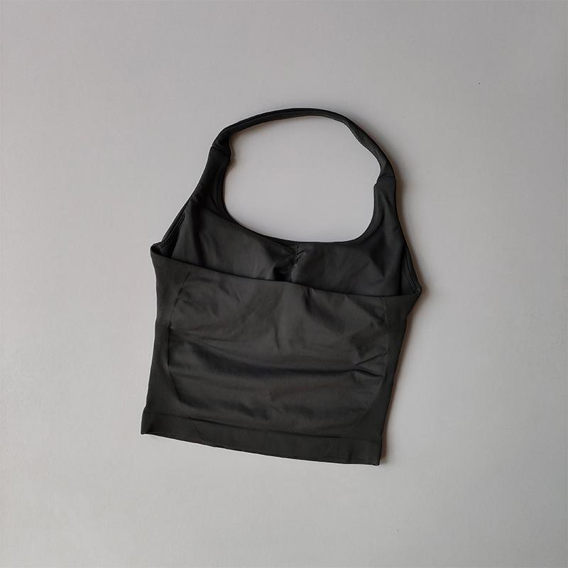 Neck Halter Shockproof Sport Longline Strappy Top Halterneck Vest Gym Support Yoga Gym Workout Seamless  Fitness Sport Bra