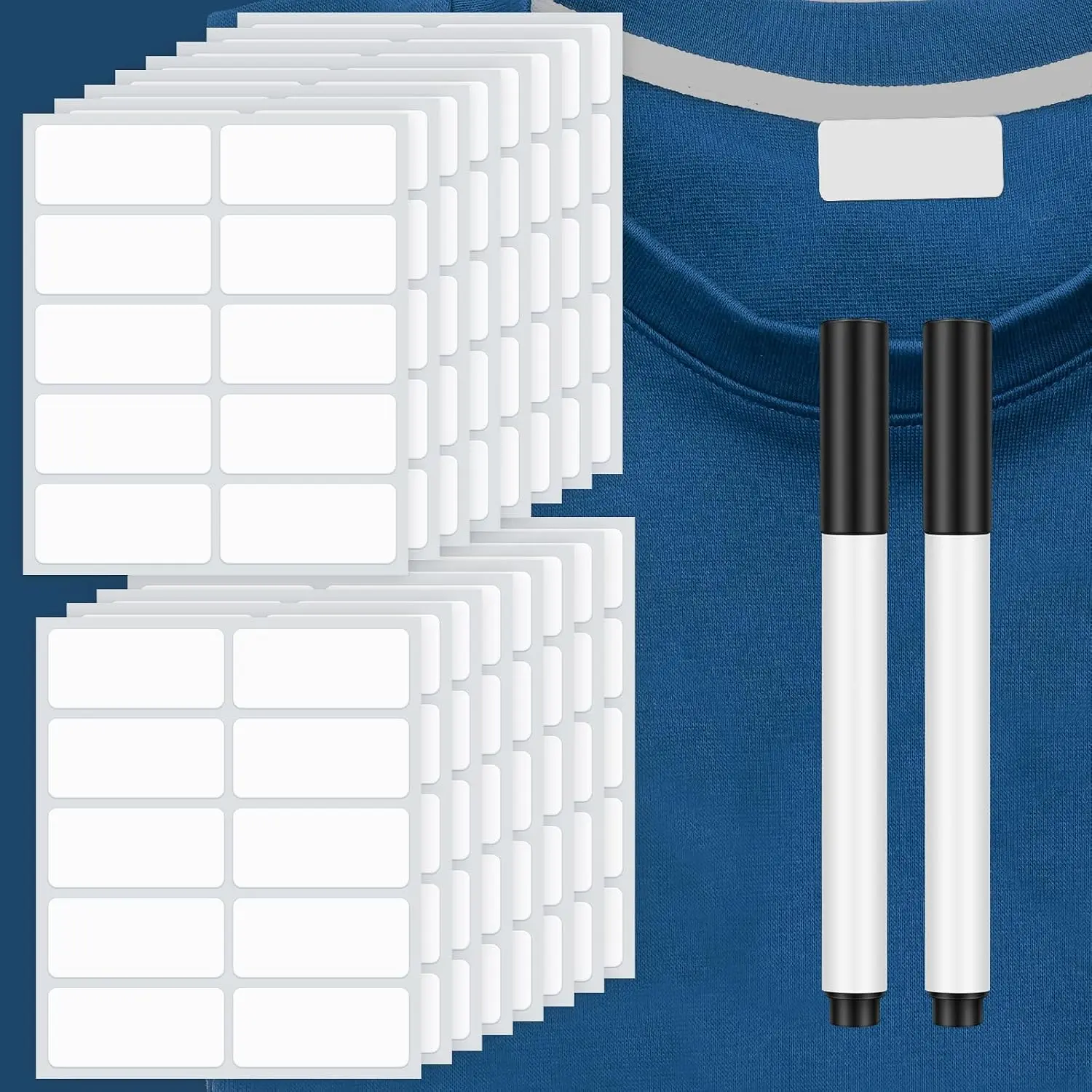300 count Clothing Labels for  Homes, Rectangle,2 x 0.6 Inch